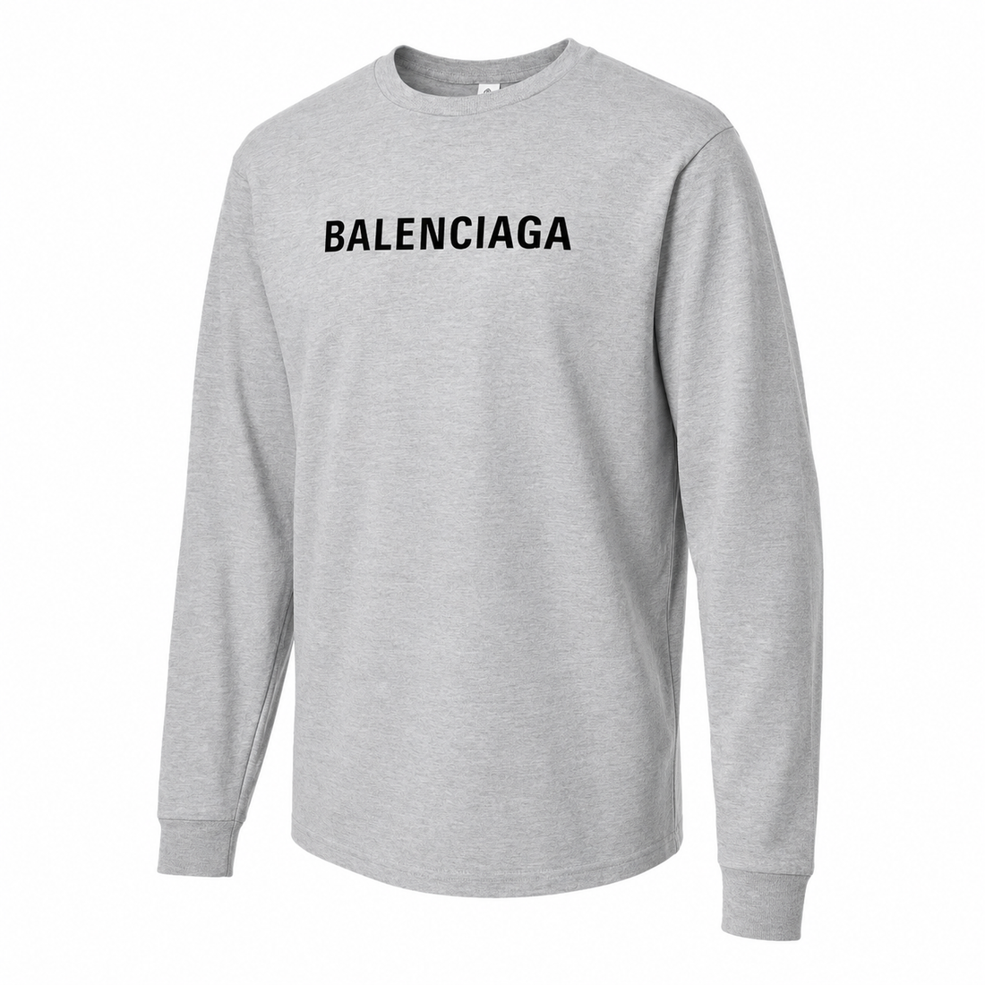 Men's Balenciaga Cotton Long Sleeve T-Shirt in Grey — alternate three-quarter view