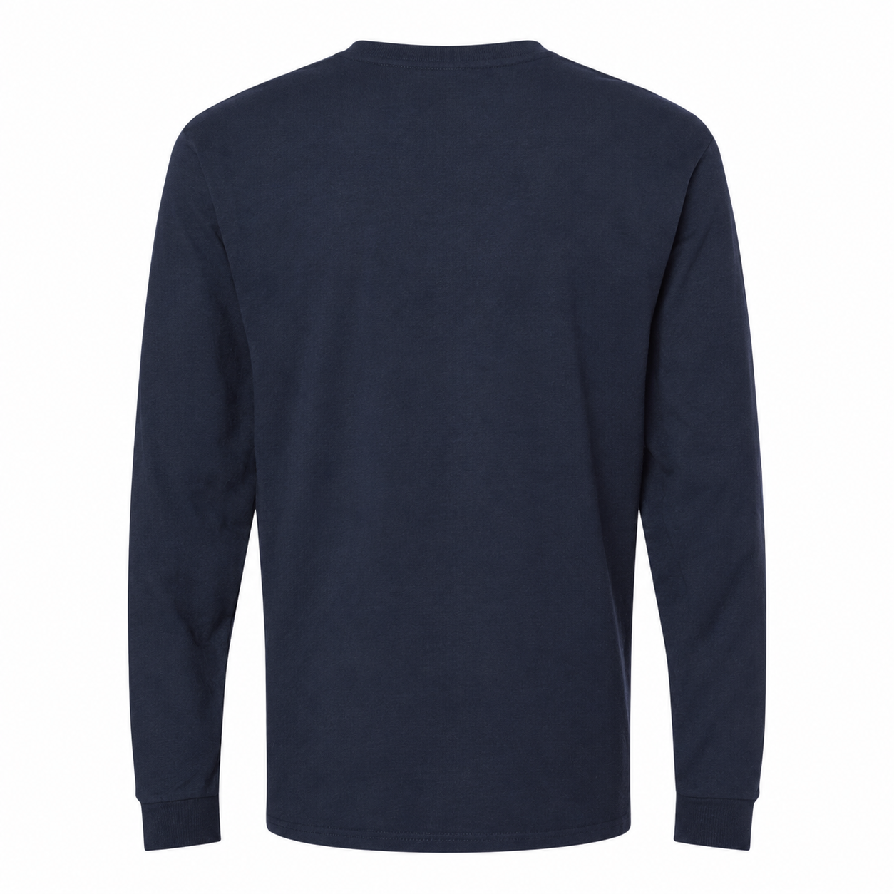 Men's Balenciaga Cotton Long Sleeve T-Shirt in Navy — back view