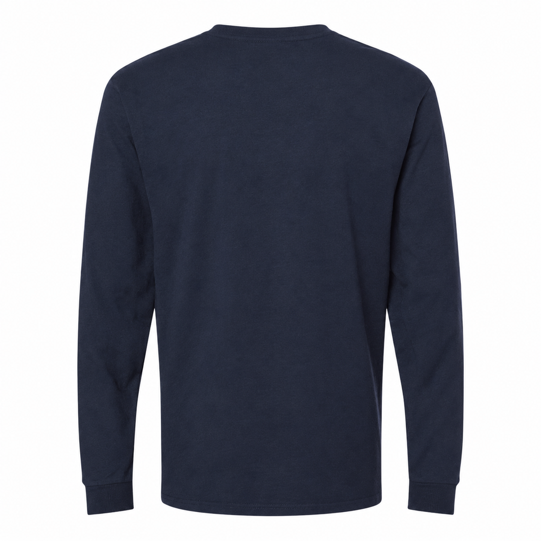 Men's Balenciaga Cotton Long Sleeve T-Shirt in Navy — back view