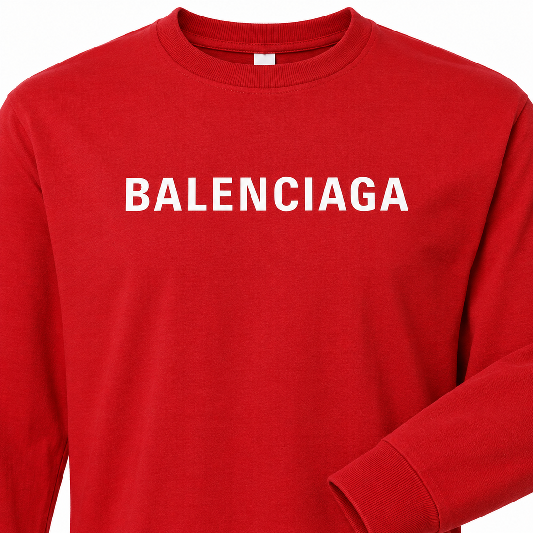 Men's Balenciaga Cotton Long Sleeve T-Shirt in Red — detail view