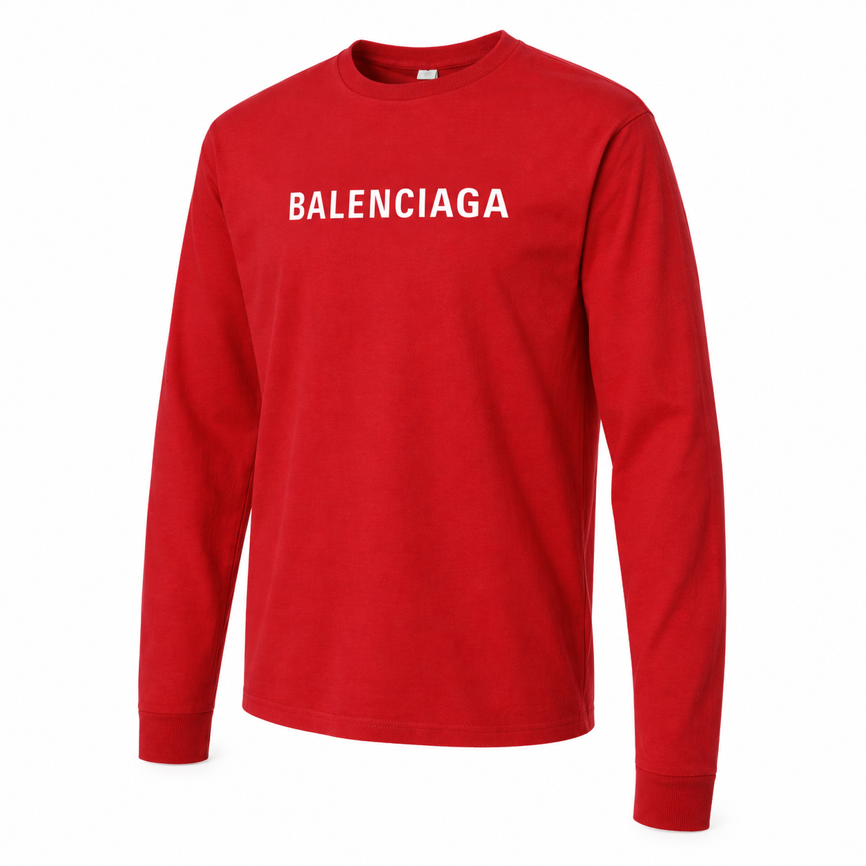 Men's Balenciaga Cotton Long Sleeve T-Shirt in Red — alternate three-quarter view
