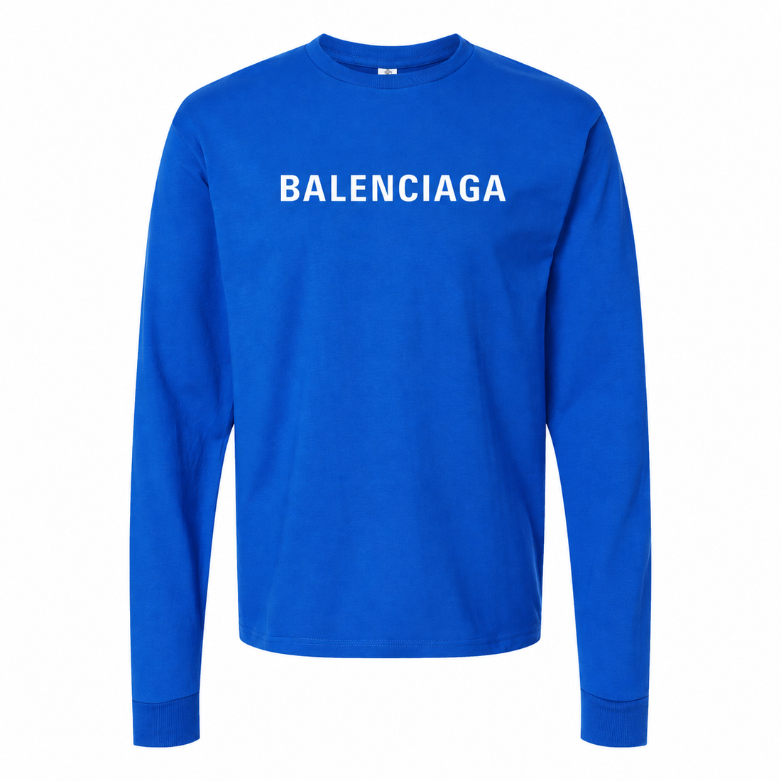 Men's Balenciaga Cotton Long Sleeve T-Shirt in Royal Blue — hero view