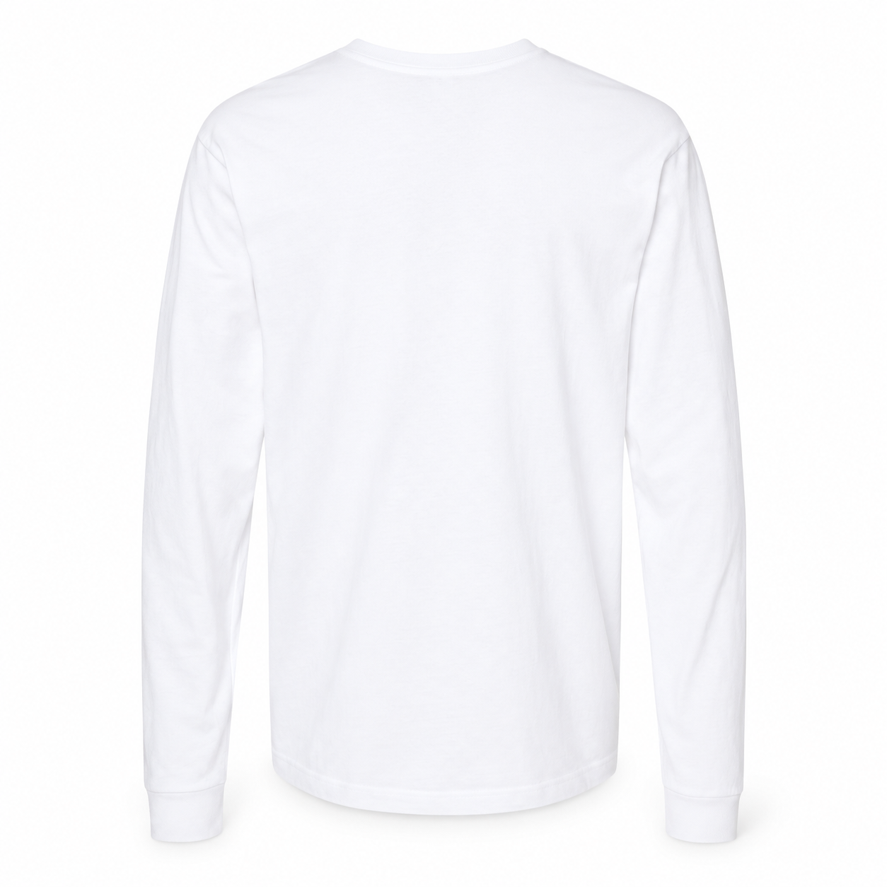 Men's Balenciaga Cotton Long Sleeve T-Shirt in White — back view
