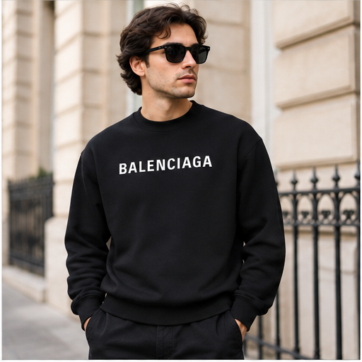 Men's Balenciaga Crewneck Sweatshirt | Color: Black | Image 2