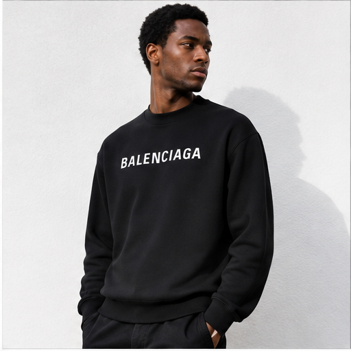Men's Balenciaga Crewneck Sweatshirt | Color: Black | Image 3
