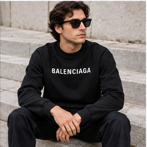 Men's Balenciaga Crewneck Sweatshirt | Color: Black | Image 4