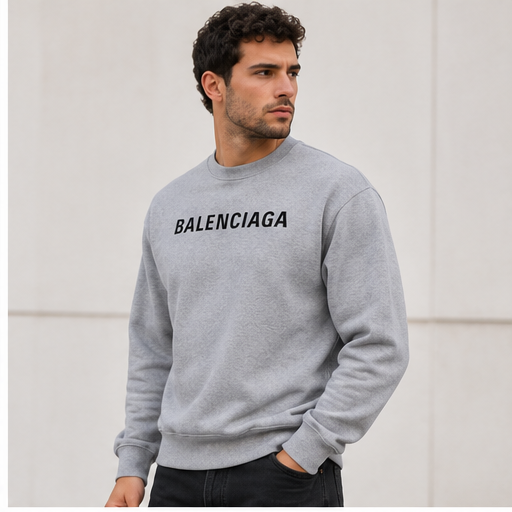 Men's Balenciaga Crewneck Sweatshirt | Color: Grey | Image 3