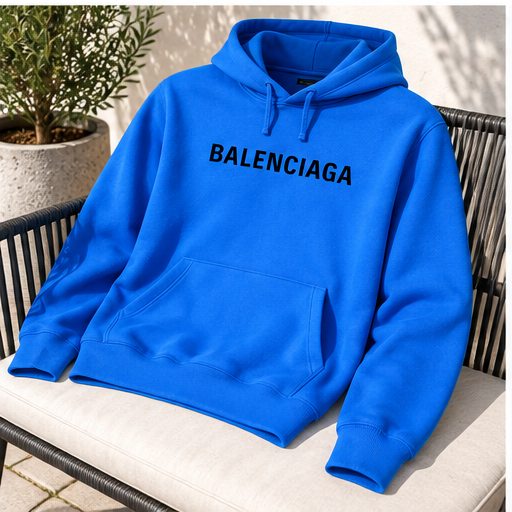 Men's Balenciaga Pullover Hoodie | Color: Azure | Image 4