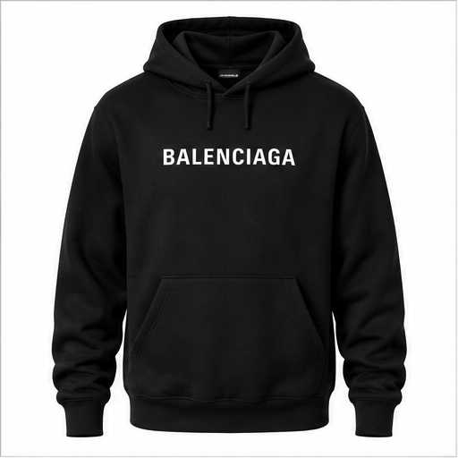 Men's Balenciaga Pullover Hoodie | Color: Black | Image 1