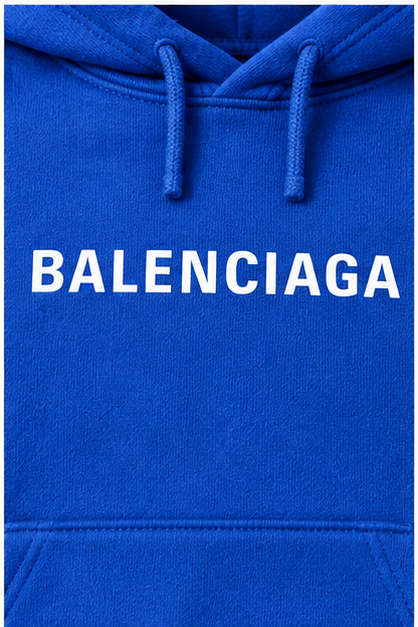 Men's Balenciaga Pullover Hoodie | Color: Blue | Image 5