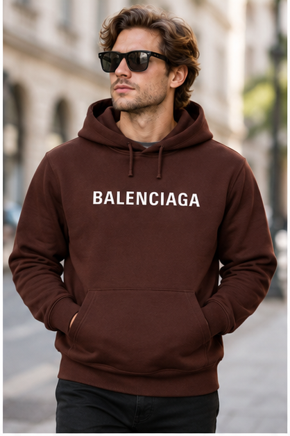 Men's Balenciaga Pullover Hoodie | Color: Brown | Image 2