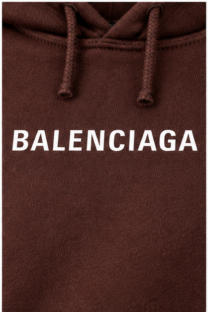 Men's Balenciaga Pullover Hoodie | Color: Brown | Image 5