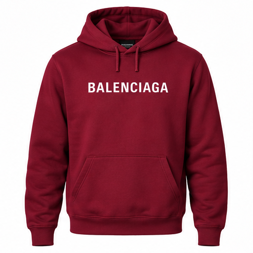 Men's Balenciaga Pullover Hoodie | Color: Burgundy | Image 1