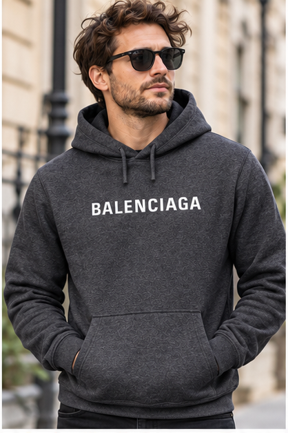 Men's Balenciaga Pullover Hoodie | Color: Dark Heather | Image 2