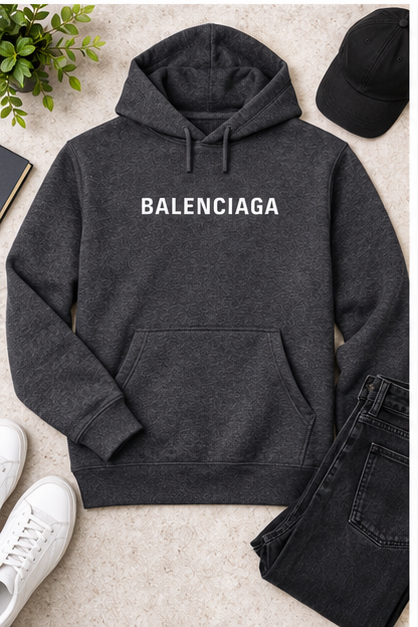 Men's Balenciaga Pullover Hoodie | Color: Dark Heather | Image 4