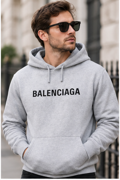 Men's Balenciaga Pullover Hoodie | Color: Grey | Image 2
