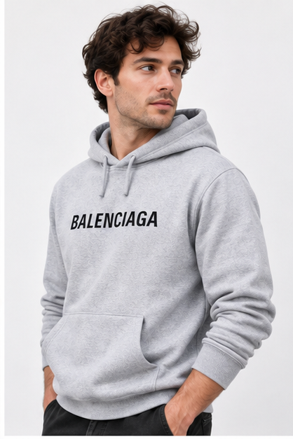 Men's Balenciaga Pullover Hoodie | Color: Grey | Image 3