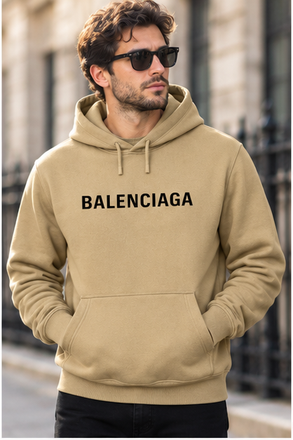 Men's Balenciaga Pullover Hoodie | Color: Khaki | Image 2