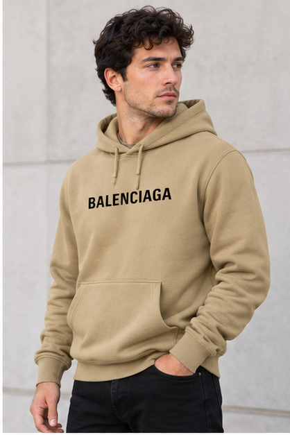 Men's Balenciaga Pullover Hoodie | Color: Khaki | Image 3