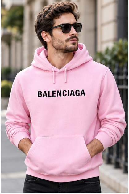 Men's Balenciaga Pullover Hoodie | Color: Light Pink | Image 2