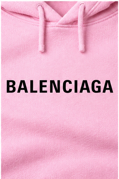 Men's Balenciaga Pullover Hoodie | Color: Light Pink | Image 5