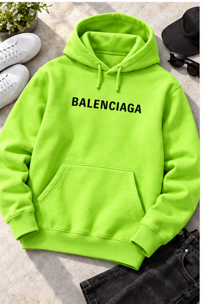 Men's Balenciaga Pullover Hoodie | Color: Lime Green | Image 4