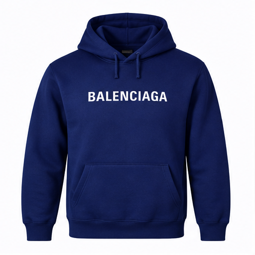 Men's Balenciaga Pullover Hoodie | Color: Navy | Image 1