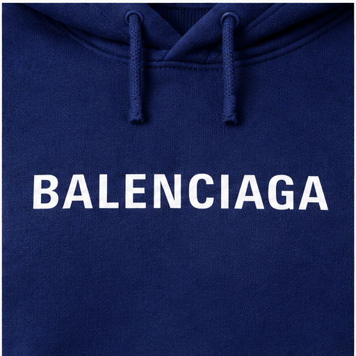 Men's Balenciaga Pullover Hoodie | Color: Navy | Image 5