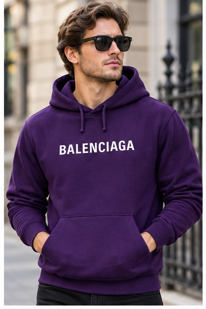 Men's Balenciaga Pullover Hoodie | Color: Purple | Image 2