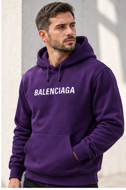 Men's Balenciaga Pullover Hoodie | Color: Purple | Image 3