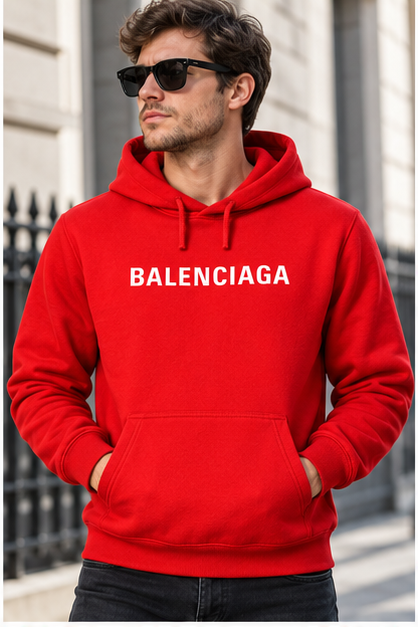 Men's Balenciaga Pullover Hoodie | Color: Red | Image 2