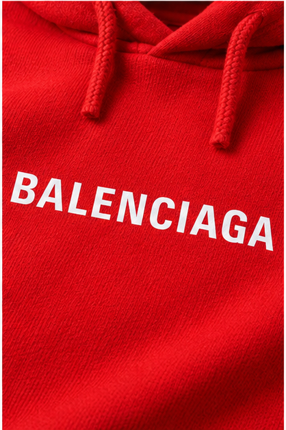 Men's Balenciaga Pullover Hoodie | Color: Red | Image 5