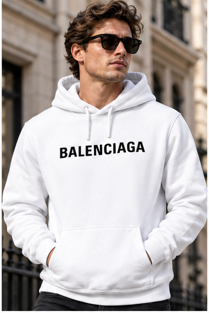 Men's Balenciaga Pullover Hoodie | Color: White | Image 2