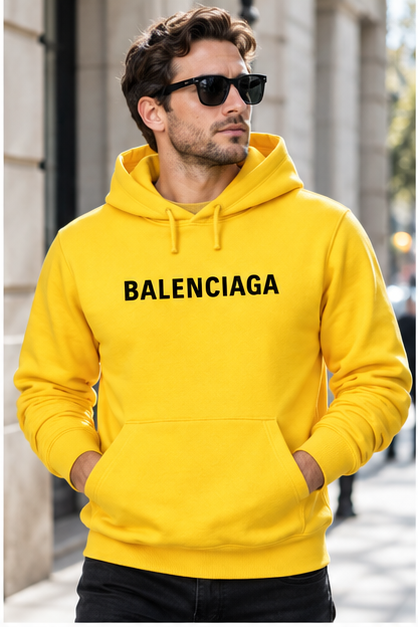 Men's Balenciaga Pullover Hoodie | Color: Yellow | Image 2