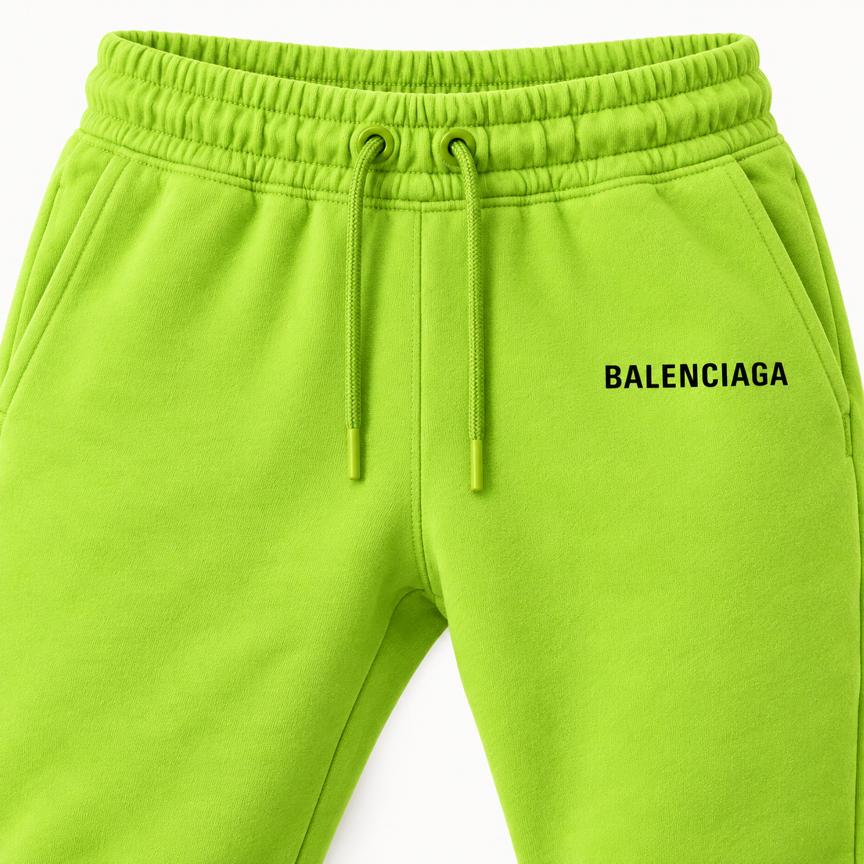 Men's Balenciaga Sweatpants - Lime Green - Image 3