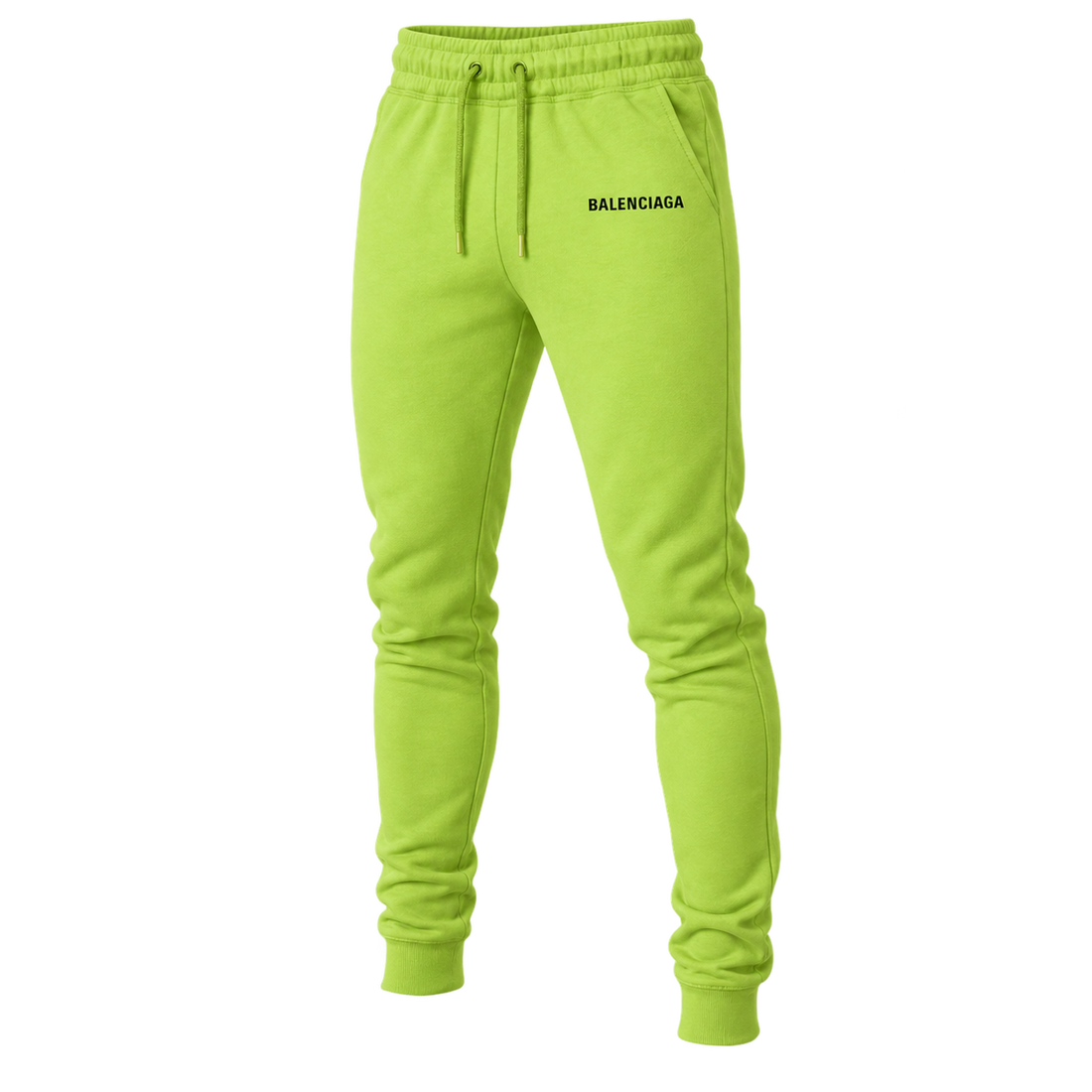 Men's Balenciaga Sweatpants - Lime Green - Image 4