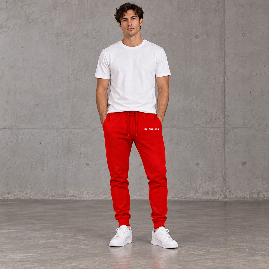 Men's Balenciaga Sweatpants - Red - Image 2