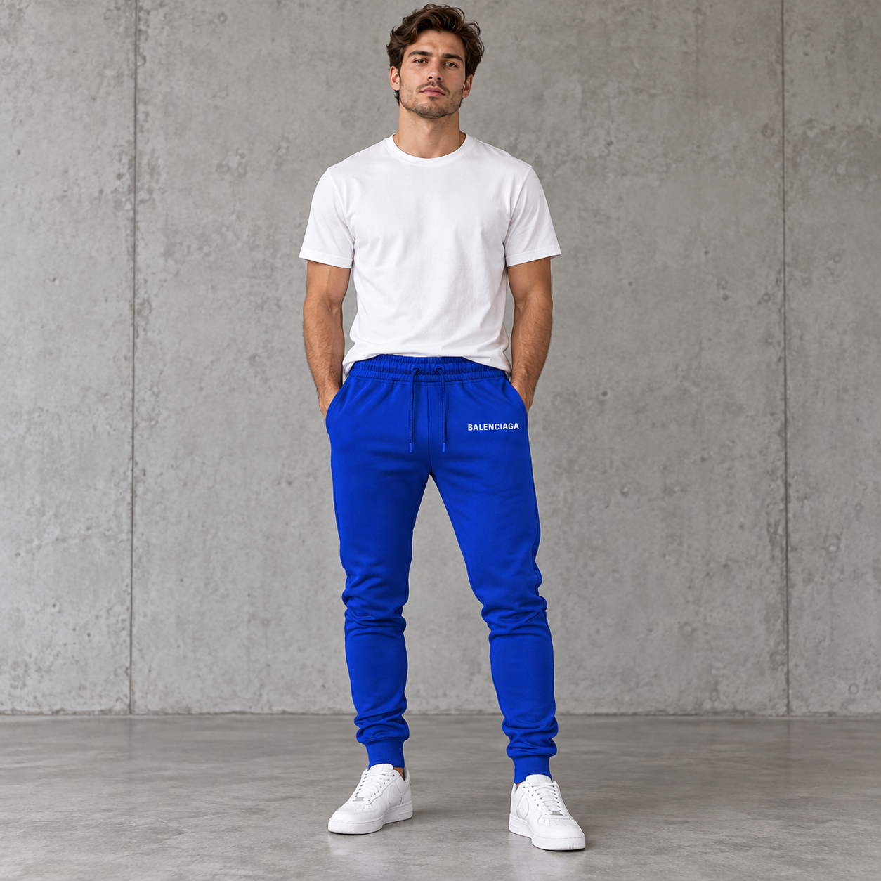 Men's Balenciaga Sweatpants - Royal Blue - Image 2