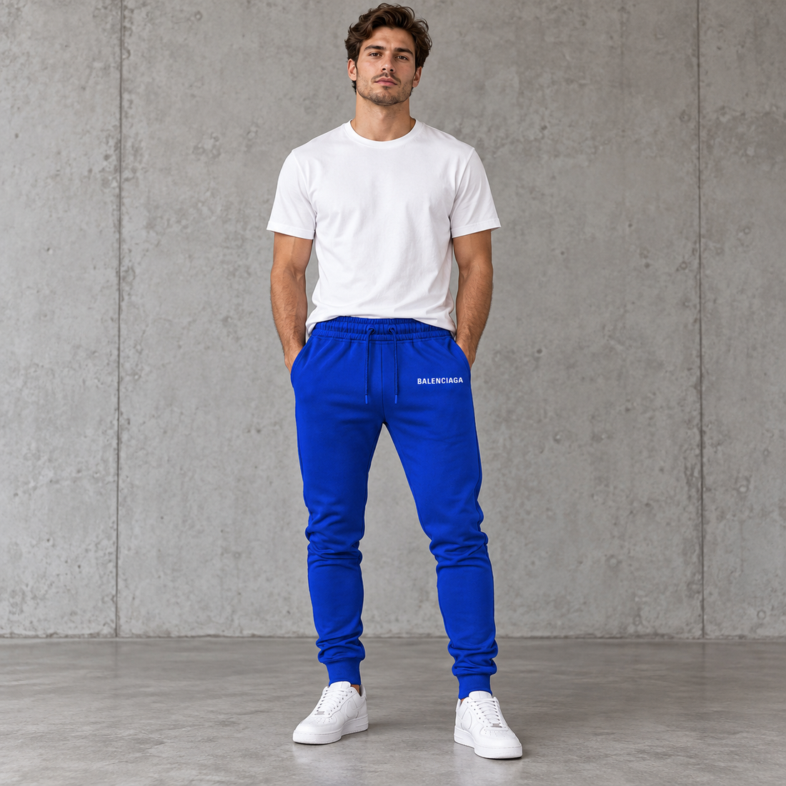 Men's Balenciaga Sweatpants - Royal Blue - Image 2