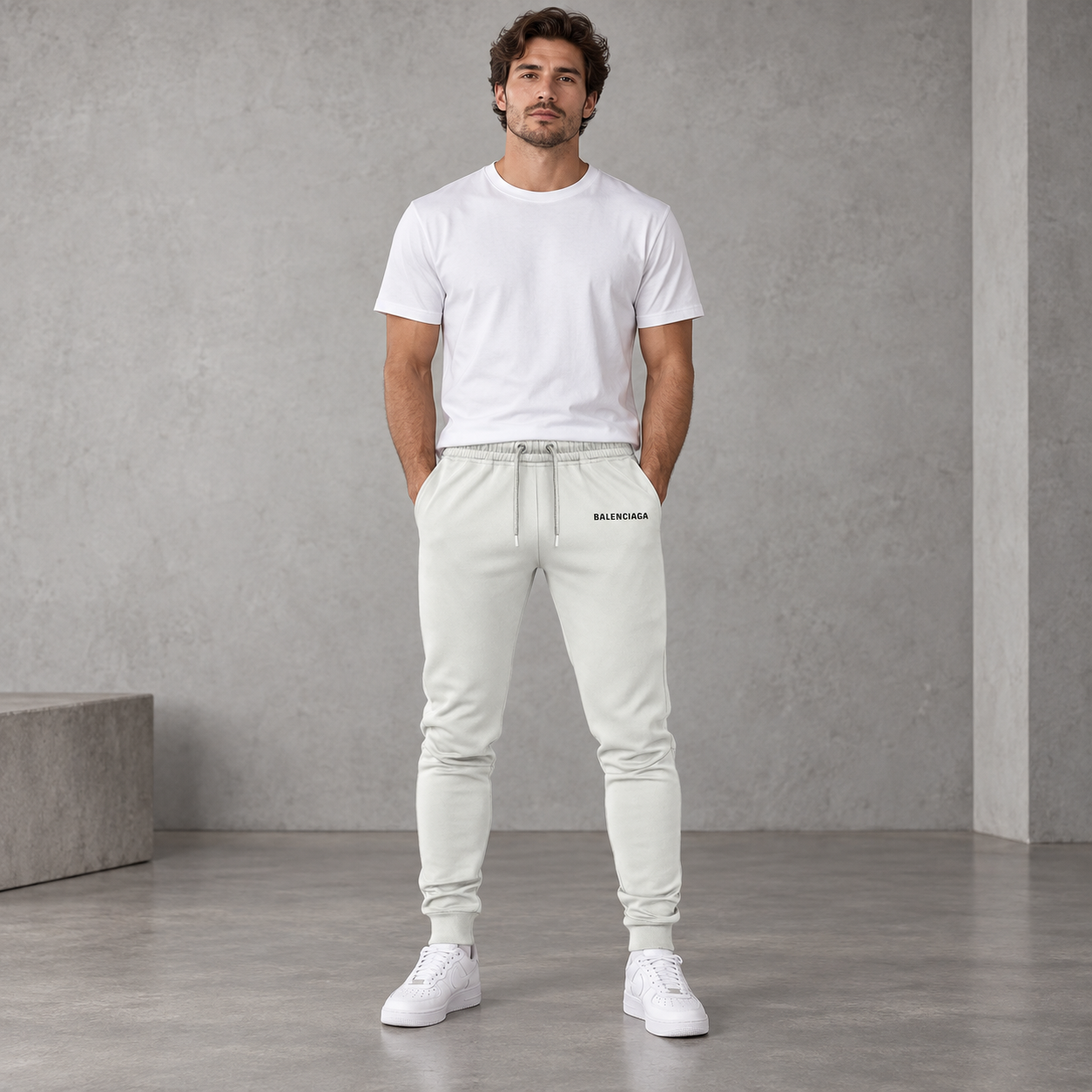 Men's Balenciaga Sweatpants - White - Image 2