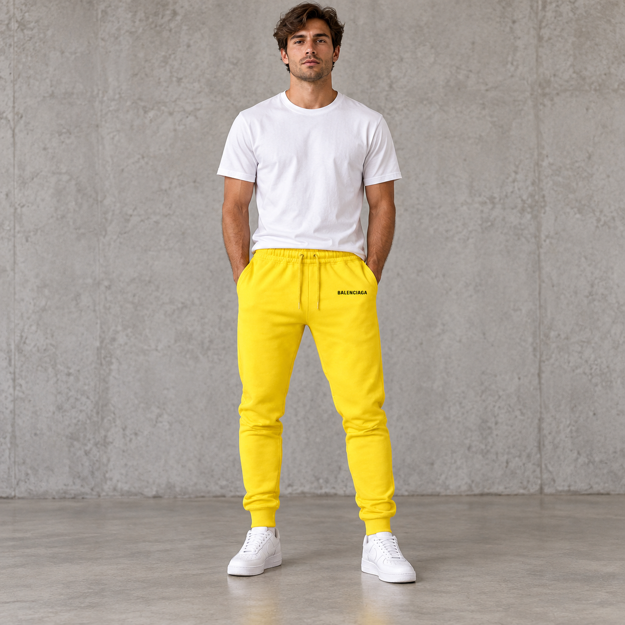 Men's Balenciaga Sweatpants - Yellow - Image 2