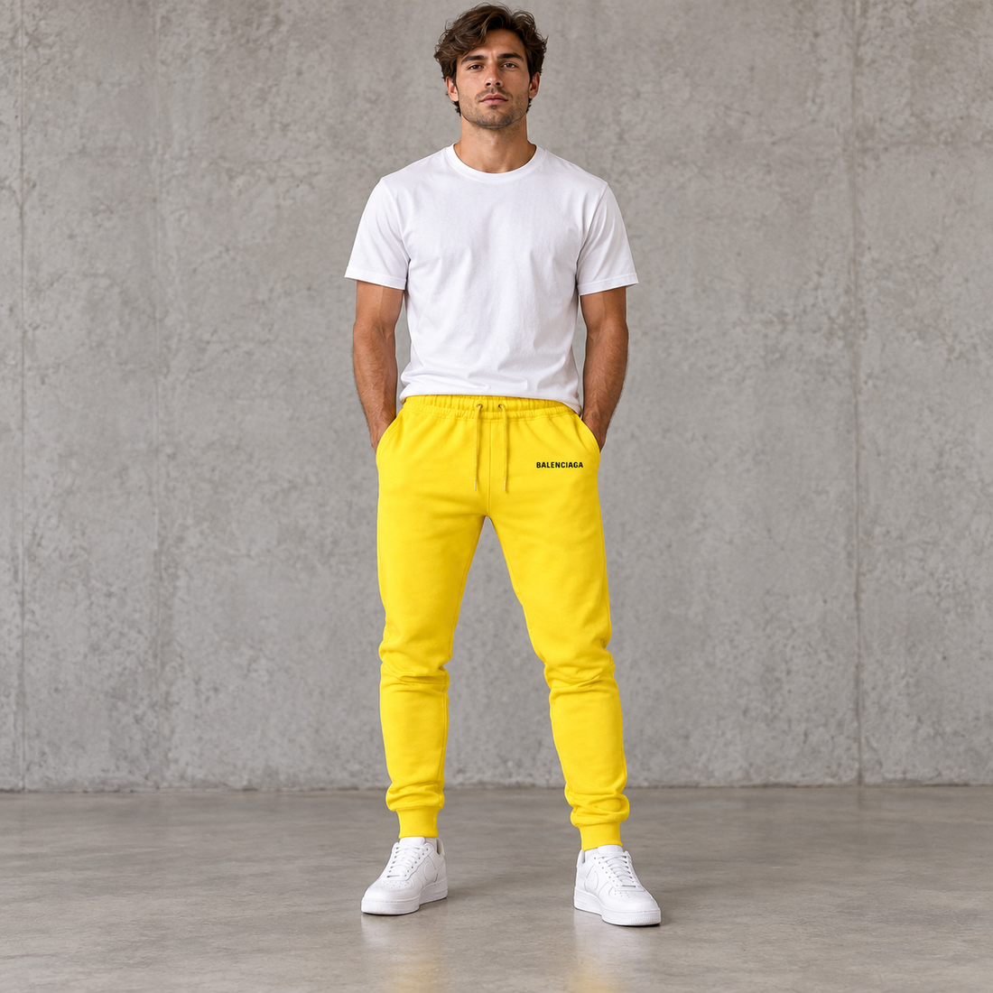 Men's Balenciaga Sweatpants - Yellow - Image 2
