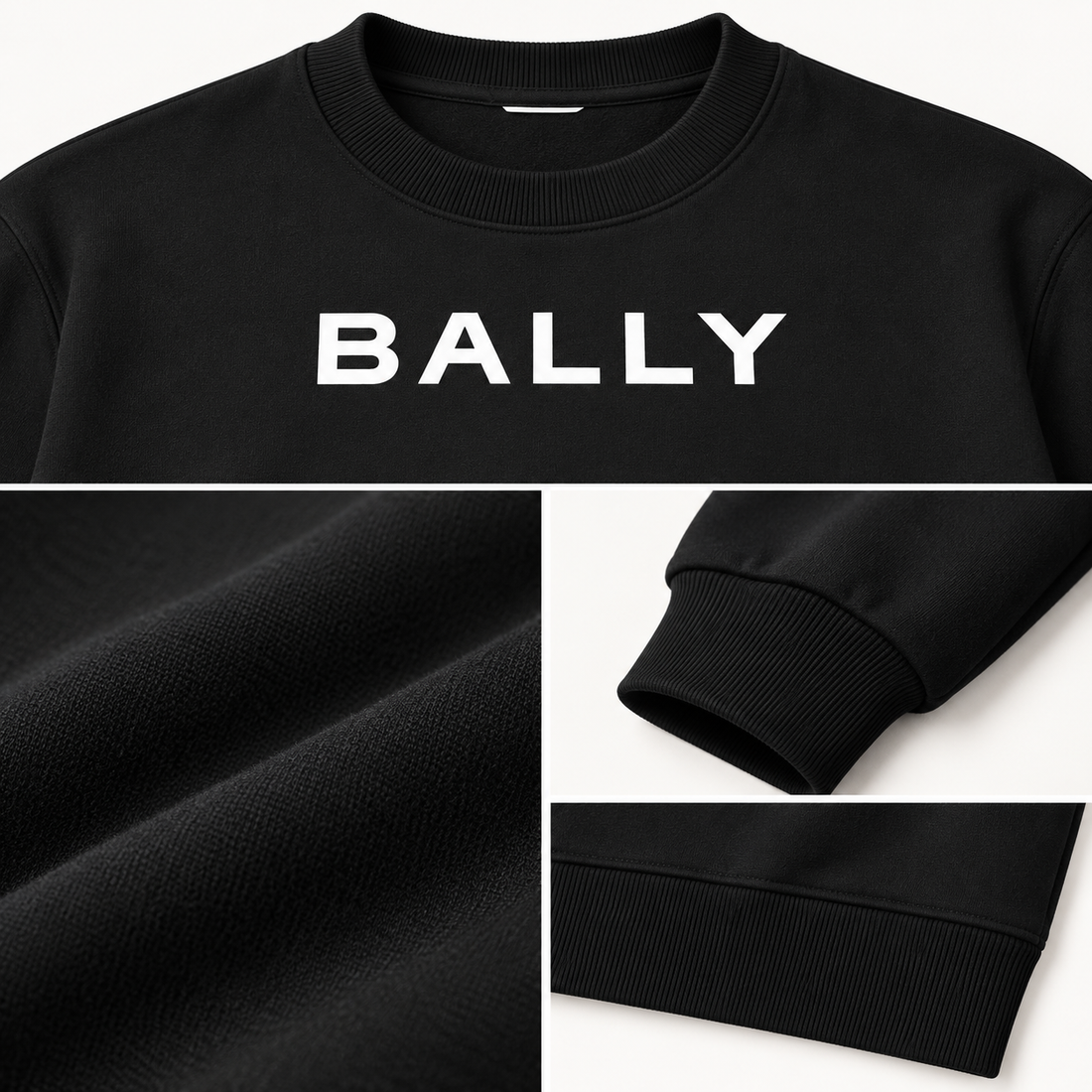 Men's Bally Crewneck Sweatshirt - Black - Image 3
