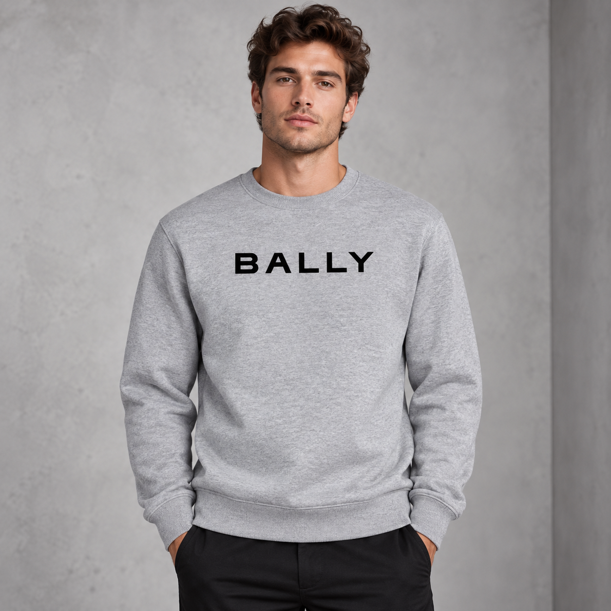 Men's Bally Crewneck Sweatshirt - Grey - Image 2