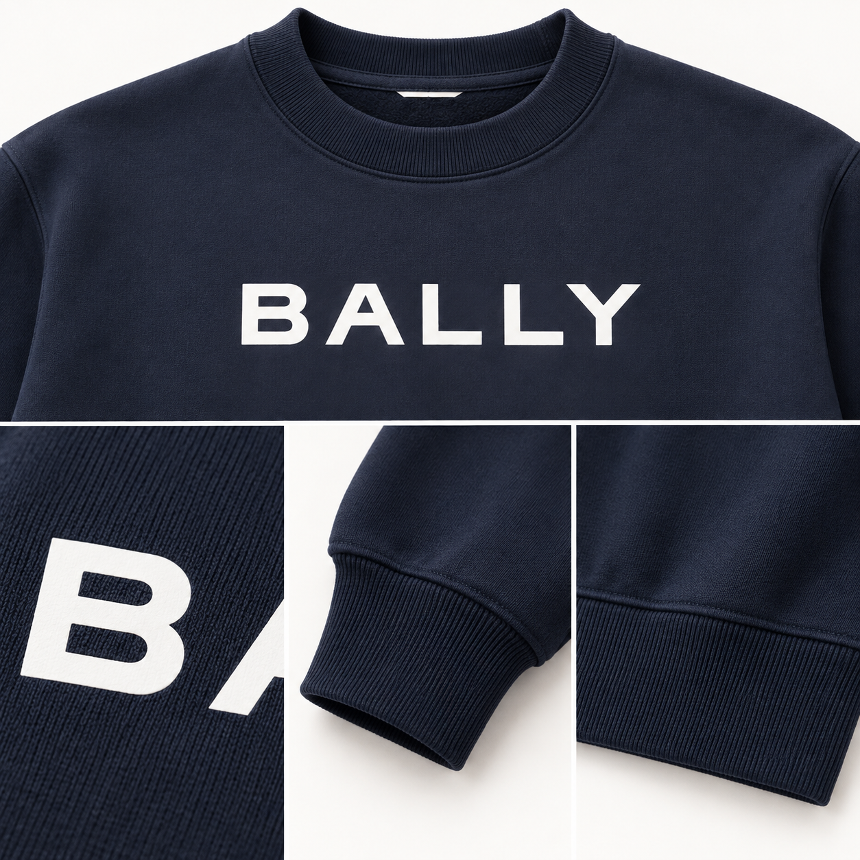 Men's Bally Crewneck Sweatshirt - Navy - Image 3