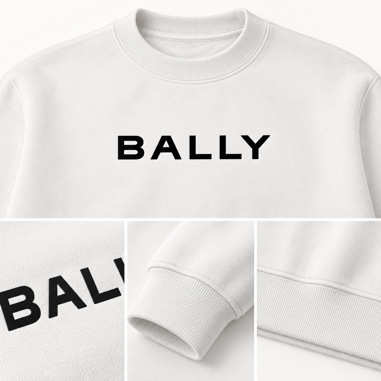 Men's Bally Crewneck Sweatshirt - White - Image 3