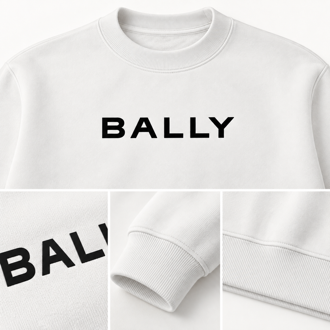 Men's Bally Crewneck Sweatshirt - White - Image 3