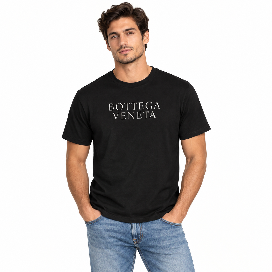 Men's Bottega Veneta Cotton T-Shirt | Color: Black | Image 2