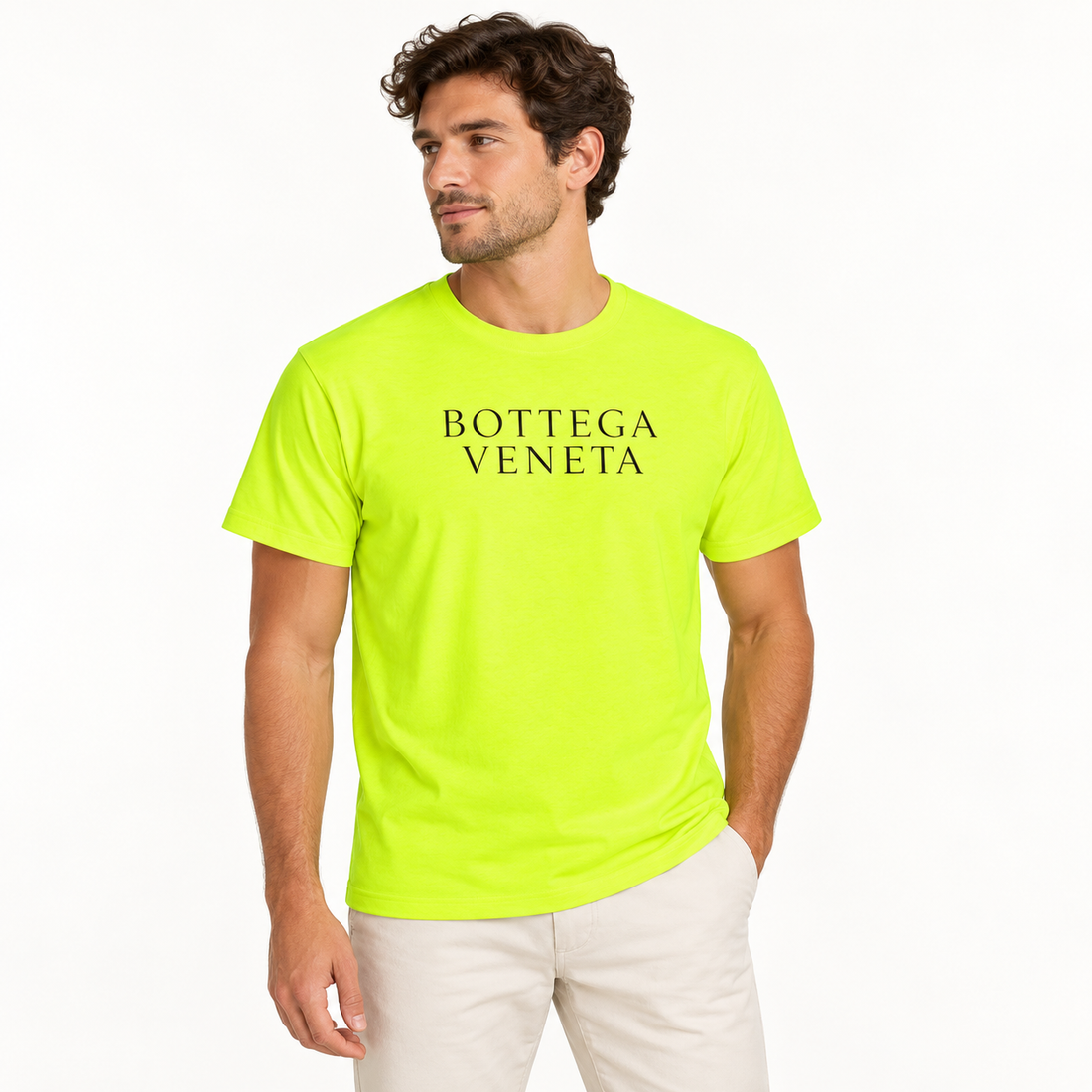 Men's Bottega Veneta Cotton T-Shirt | Color: Safety Green | Image 2