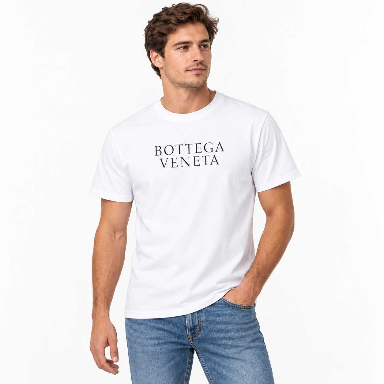 Men's Bottega Veneta Cotton T-Shirt | Color: White | Image 2